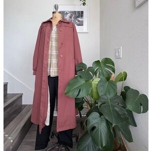Vintage London Fog Burgundy Trench Coat, Size Small